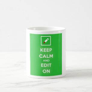 Houd kalm en geef op de Mok van de Koffie uit