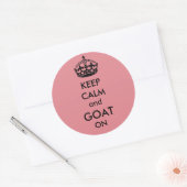 Houd kalm en geit op Button Ronde Sticker (Envelop)