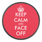 Houd kalm en gezicht van aangepaste hockey puck ca (Voorkant)