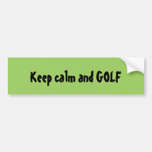 Houd kalm en GOLF Citaat Bumpersticker
