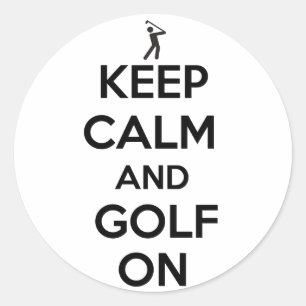 Houd Kalm en Golf Ronde Sticker