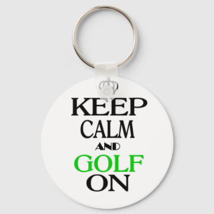 Houd Kalm en Golf Sleutelhanger