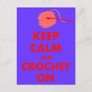 Houd kalm en haken op cadeautjes briefkaart