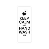 Houd kalm en handwas aan - wasmiddelgriep 	rubberstempel (Afrduk)
