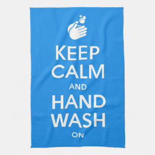 Houd kalm en handwas aan - wasmiddelgriep theedoek