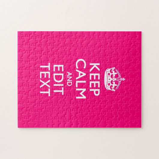 HOUD KALM EN HEB Jouw tekst GEMAKKELIJK PINK Legpuzzel (Horizontaal)