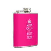 HOUD KALM EN heb Jouw tekst op PINK Heupfles (Rechts)