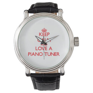 Houd kalm en hou van een pianotuner horloge