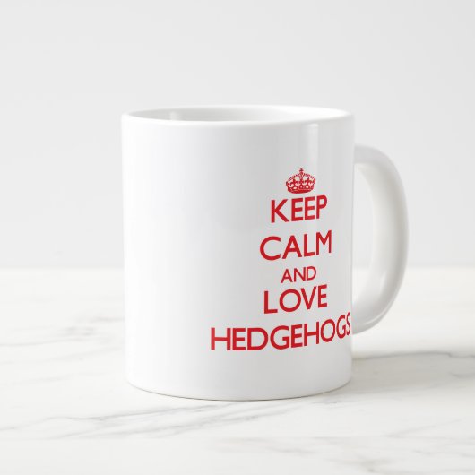 Houd kalm en hou van Egels Extra Grote Mok (Voorkant rechts)