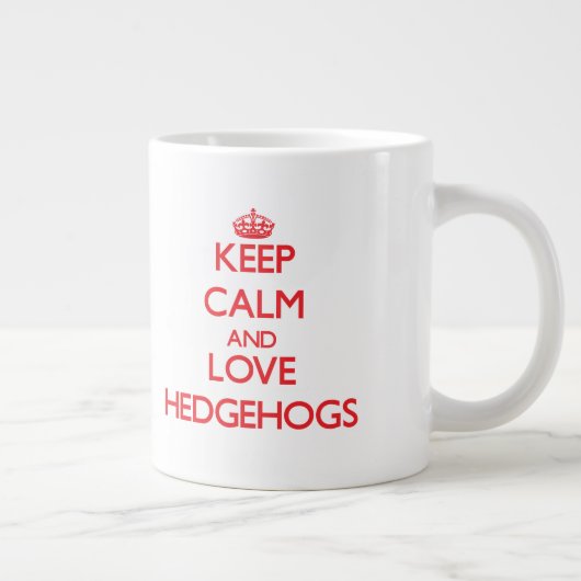Houd kalm en hou van Egels Extra Grote Mok (Rechts)