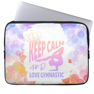 Houd kalm en hou van gymnastiek - laptop sleeve
