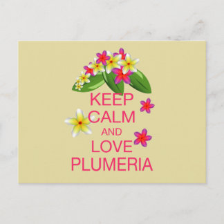 Houd kalm en hou van Plumeria Fine Art Design Briefkaart