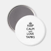 Houd kalm en hou van tapirs magneet (Voorkant / Achterkant)