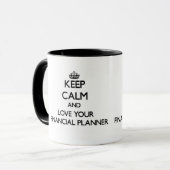 Houd kalm en hou van uw financiële planner mok (Voorkant links)