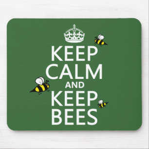 Houd Kalm en houd Bijen - alle kleuren Muismat