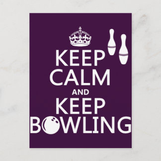 Houd kalm en houd Bowling - alle kleuren Briefkaart