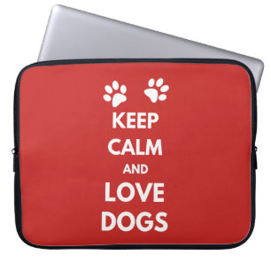 Houd kalm en houd liefdeshonden laptop sleeve