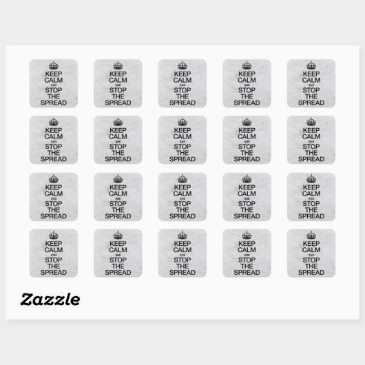 Houd kalm en houd Spread tegen Vierkante Sticker (Vel)