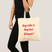 Houd kalm en houd uw afstand tote bag (Voorkant (product))