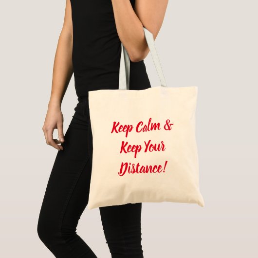 Houd kalm en houd uw afstand tote bag (Voorkant (product))