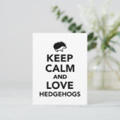 Houd kalm en houd van egels briefkaart (Staand voorkant)