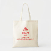 Houd kalm en houd van uw administratief assistent tote bag (Voorkant)