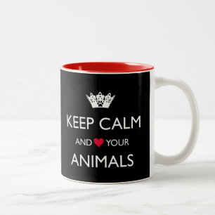 "HOUD KALM EN HOUD VAN UW DIEREN" TWEETone KOFFIE Tweekleurige Koffiemok