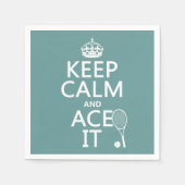 Houd kalm en ijs (tennis) (in elke kleur) servetten (Voorkant)