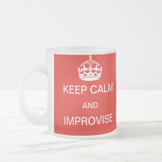 Houd kalm en improviseer mok (Links)