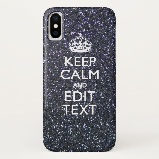 Houd kalm en Jouw tekst in middernacht stijl Case-Mate iPhone Case (Achterkant)