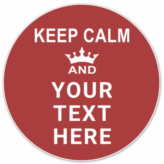 HOUD KALM en JOUW TEKST Teken en Vloer Sticker (Voorkant)