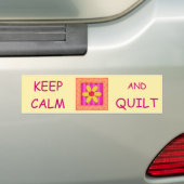 Houd kalm en kantelbaar Applique Blok Bumpersticker (Op auto)