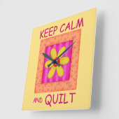 Houd kalm en kantelbaar Applique Blok Vierkante Klok (Hoek)