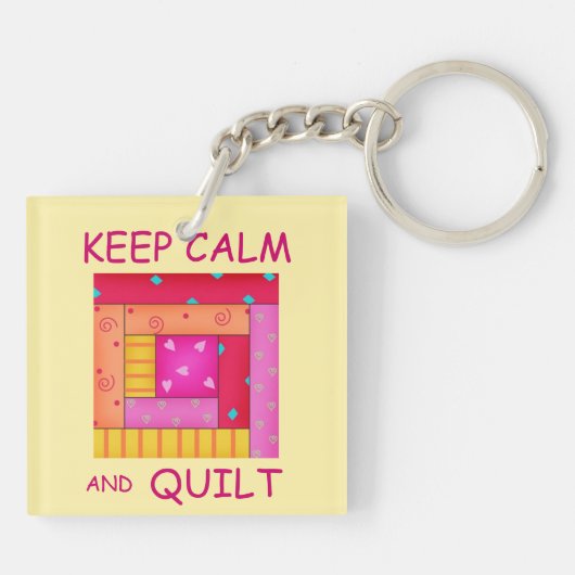 Houd kalm- en kantelkleurig blok voor logcabine sleutelhanger (Achterkant)