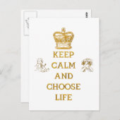 Houd kalm en kies leven briefkaart (Voorkant / Achterkant)