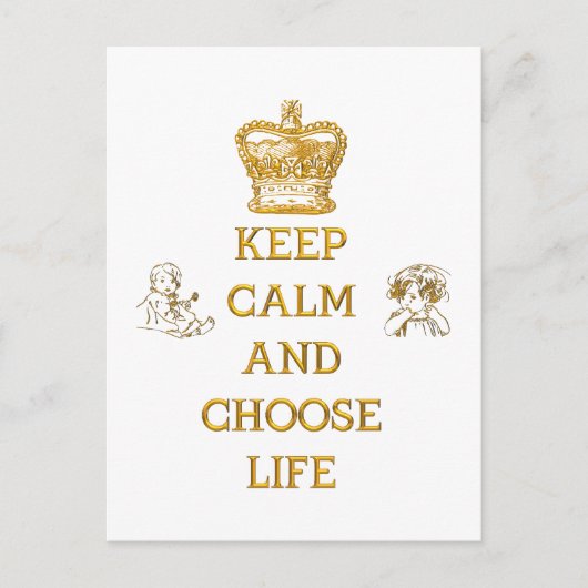 Houd kalm en kies leven briefkaart (Voorkant)