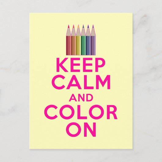 Houd kalm en kleur aan briefkaart (Voorkant)