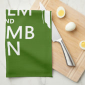 Houd kalm en klimt aan (aanpasbare kleur) theedoek (Quarter Fold)