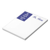 Houd kalm en leer op blauw notitieblok (Gedraaid)