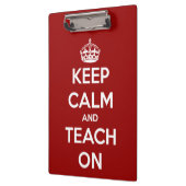 Houd kalm en leer op rood, aangepast klembord (Links)