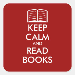 Houd kalm en lees boeken sticker   