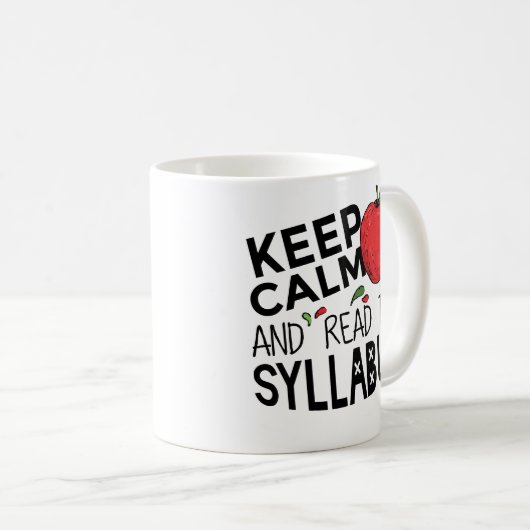 Houd kalm en lees de Syllabus Coffee Mok (Voorkant rechts)