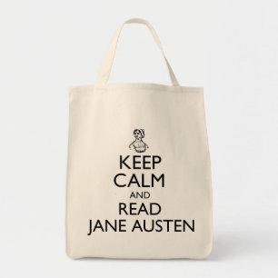 Houd kalm en lees Jane Austen Canvas tas