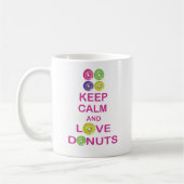 Houd kalm en liefdesdonuts uniek ontwerp voor mok  (Links)