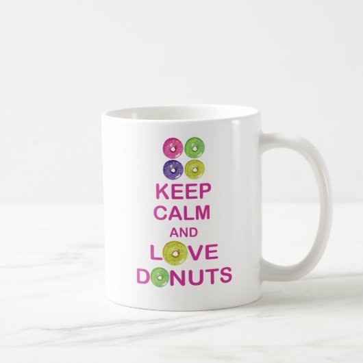 Houd kalm en liefdesdonuts uniek ontwerp voor mok  (Rechts)