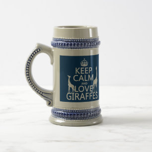 Houd kalm- en liefdesGiraffes - alle kleuren Bierpul