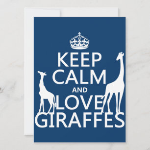 Houd kalm- en liefdesGiraffes - alle kleuren Kaart