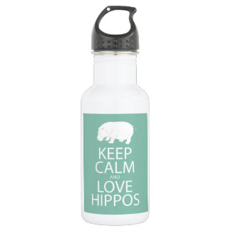 Houd kalm- en liefdeshippos afdrukken Hippopotamus Waterfles