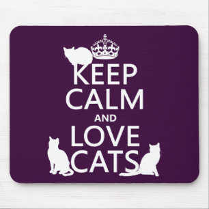 Houd kalm- en liefdeskatten (in elke kleur) muismat
