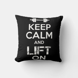 Houd kalm en LIFT AAN - Gym Workout Motivatie Kussen
